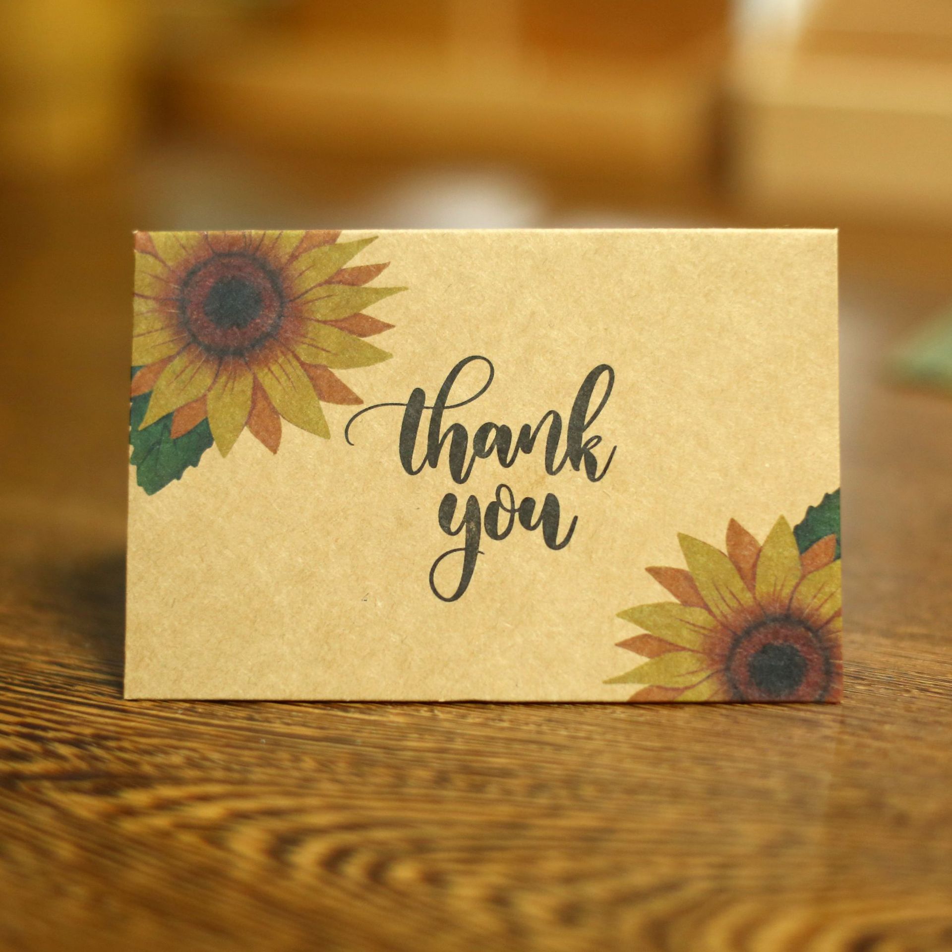 厂家供应牛皮纸复古感谢卡怀旧感恩节卡片鲜花祝福语留言卡小卡片