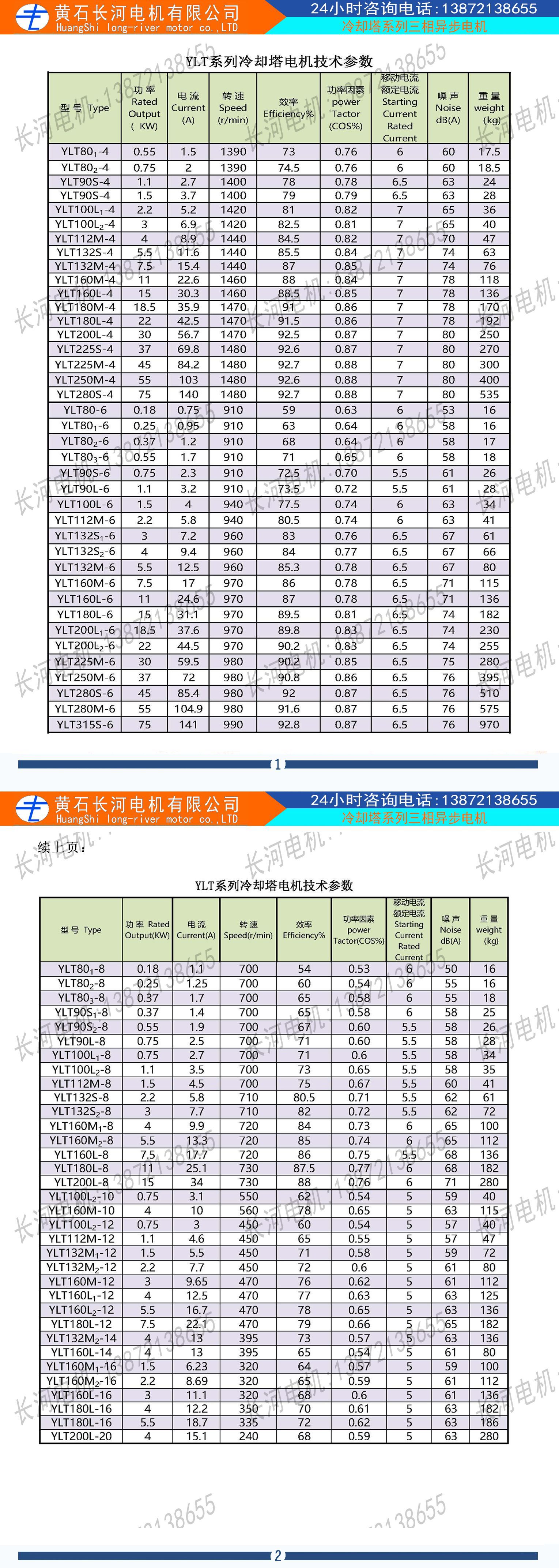 防水电机 冷却塔专用电机 ylt180l-4/22kw 现货 冷却塔yccl电动机