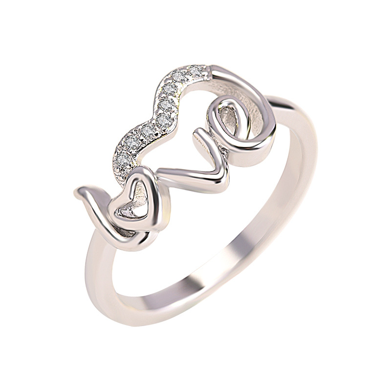 臻荣欧美创意love字母戒指 wish速卖通跨境货源情人节订婚礼物女