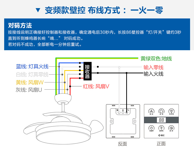 风扇灯双控线路图图片