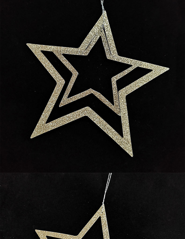 镂空五角星星挂饰 派对幼儿园情人节吊饰玫瑰金拉花吊饰创意挂件