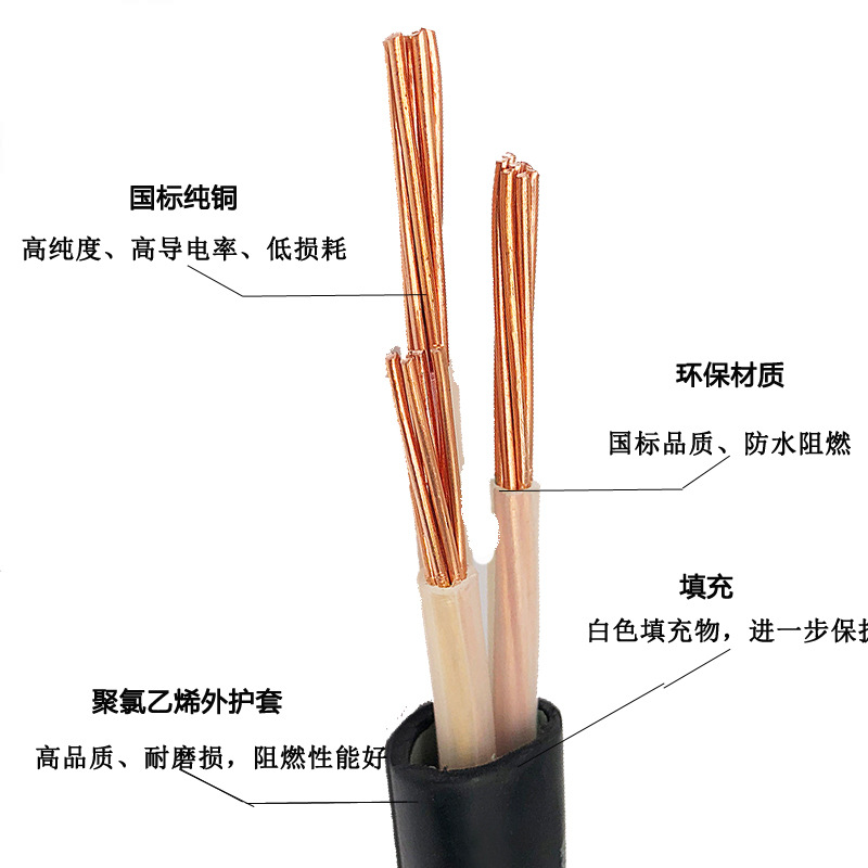 金环宇电线电缆 阻燃架空电缆 zc-yjv 3x50平方 纯铜 剪米