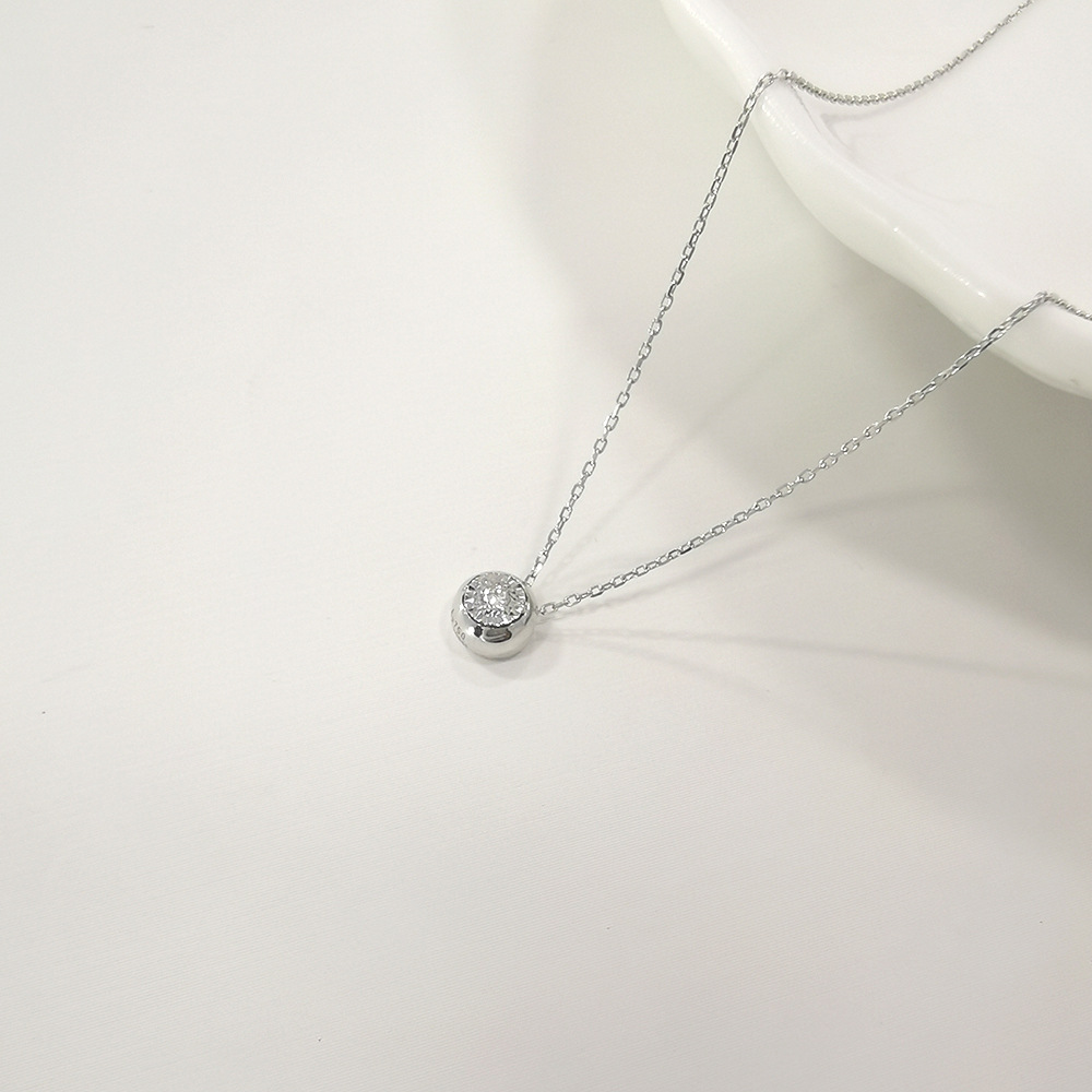厂家直销au750简约时尚创意款泡泡球套链明星同款18k金钻石项链