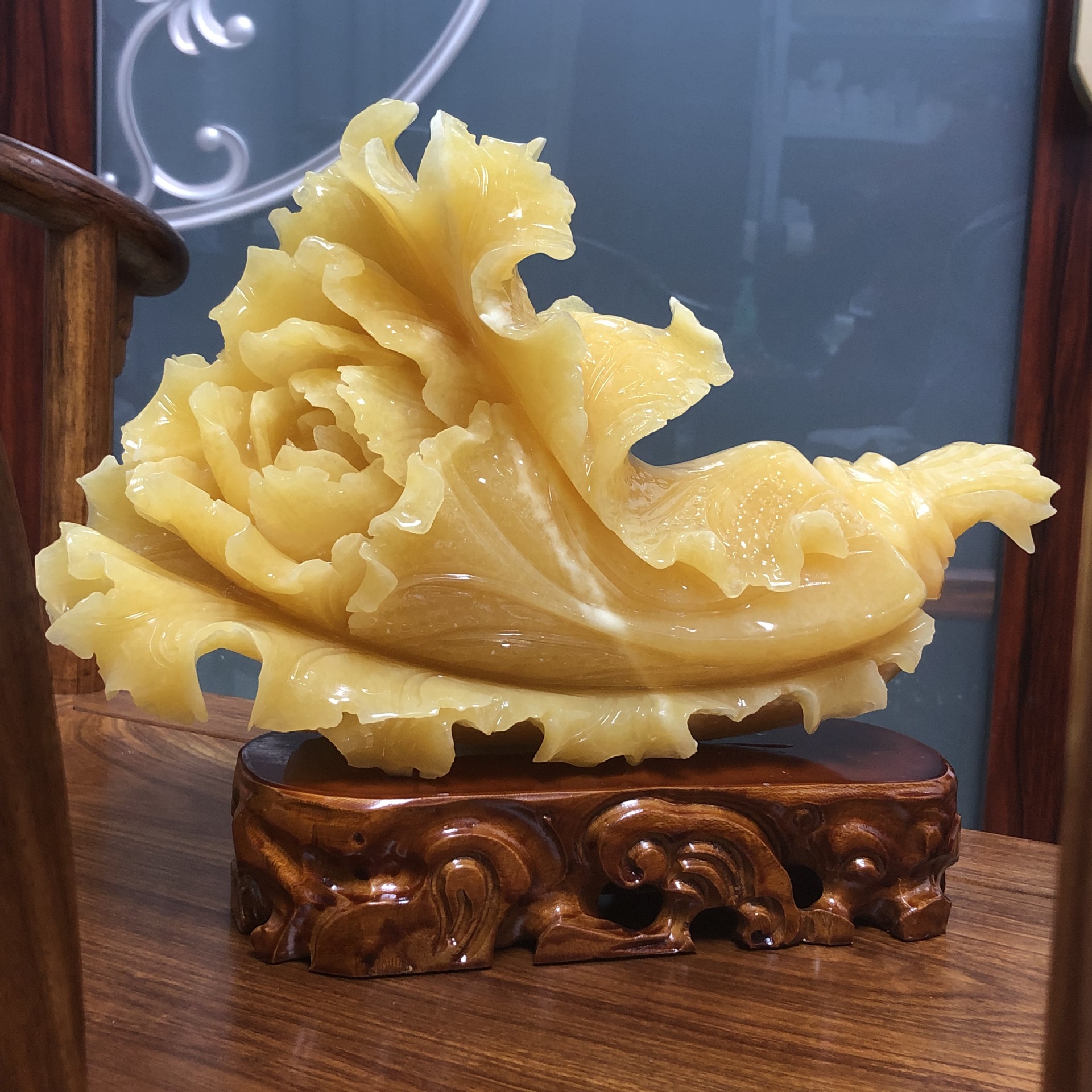 真玉批发米黄玉摆件玉石蓝田玉白菜玉石白菜客厅家庭公司礼品摆件