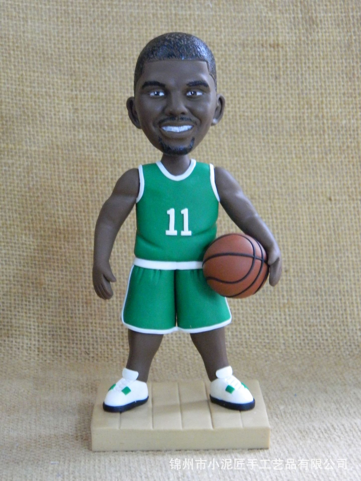 【小泥匠手工软陶】蓝球人物-欧文 纯手工软陶公仔摆件 创意批发