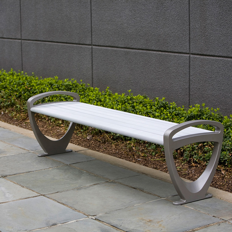 实木铸铝公园椅户外休息座椅防腐木园林景观坐凳室外凳子休息长凳