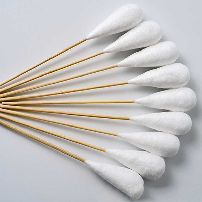 长棉签大头非无菌大号竹木棒妇科检查一次性婴儿消毒20cm棉棒