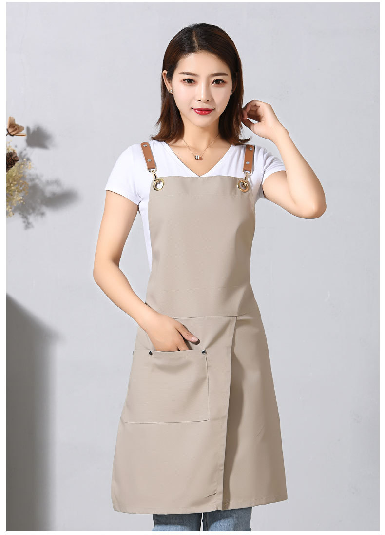 牛仔帆布围裙厂家批发印绣ogo外贸出口酒店女厨房服务员工作围裙