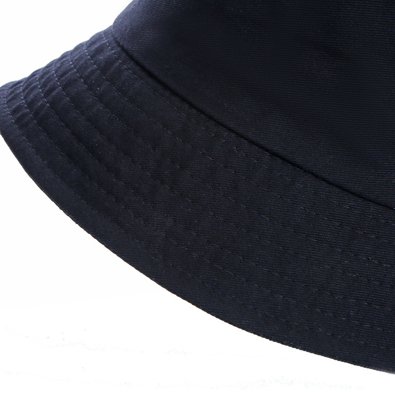 Harajuku Japanese Men's and Women's Pure Cotton Bucket Hat Outdoor Sunshade Foldable Hat Customizable Logo Dome Bucket Hat Wholesale