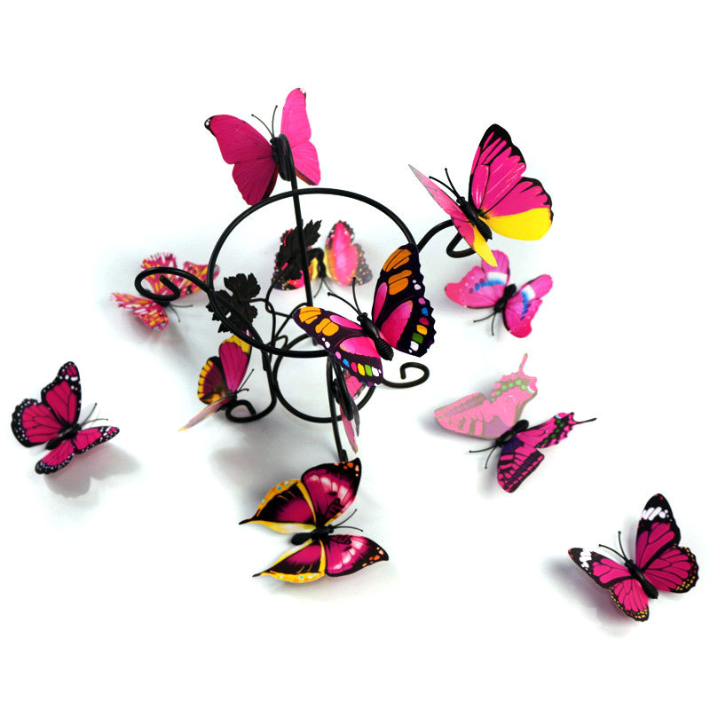 7cm Single Layer Color Separation Simulation Three-Dimensional Butterfly Cross-Border Supply Wedding Celebration Decoration Wall Stickers Clothes Accessories Factory Direct Sales