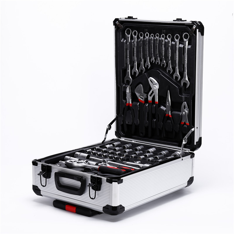 hardware tool set 187 pieces aluminum trolley case portable multi-function toolbox combination set