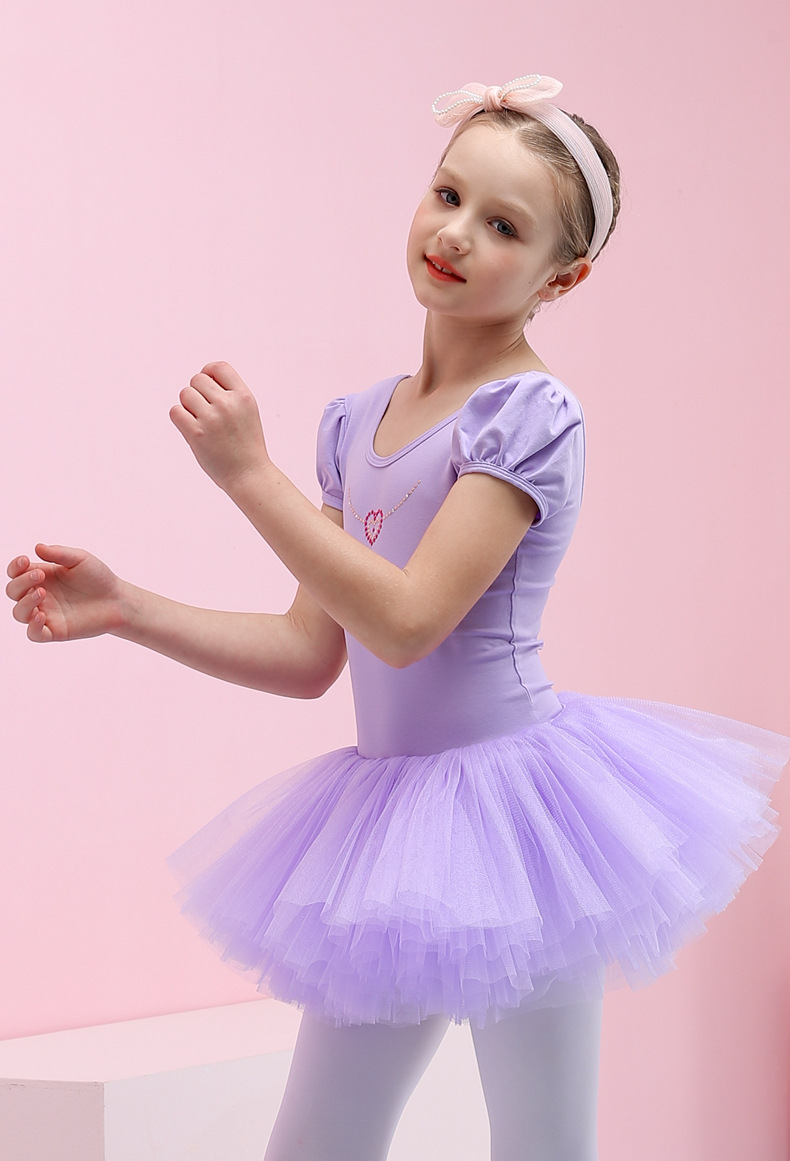儿童舞蹈服夏季短袖女童练功服幼儿蓬蓬裙小女孩六一演出服跳舞裙