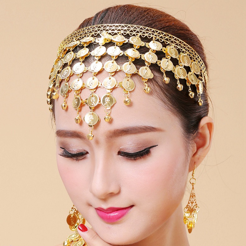 批发肚皮舞蹈服装发卡发夹印度舞蹈表演出配饰品头箍首饰头饰发箍