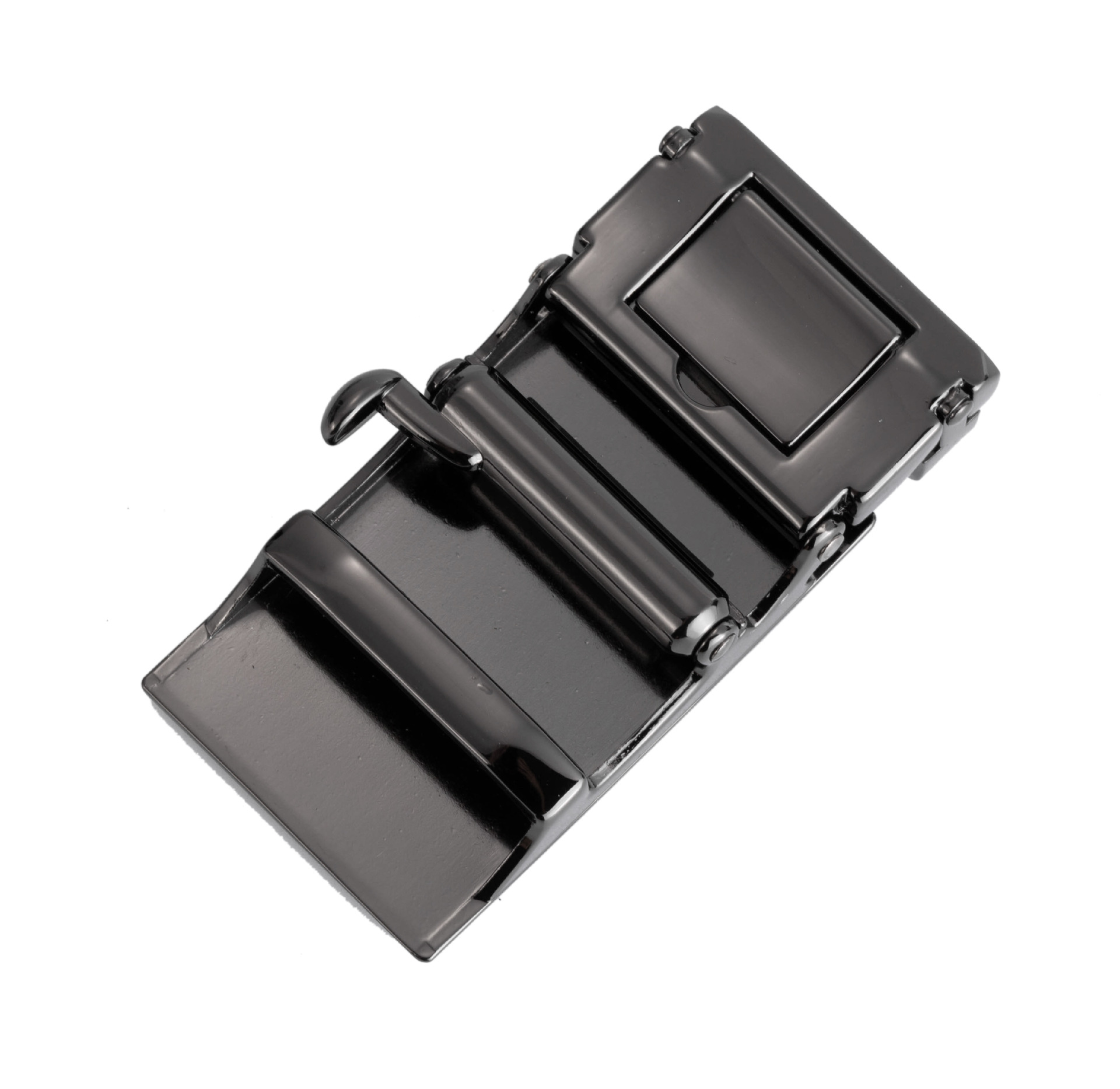 简约男士无牙自动扣腰带头无孔无卡槽合金耐磨皮带扣头3.5带按钮