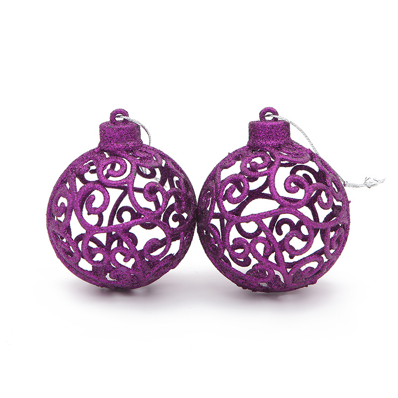 厂家直销圣诞彩球圣诞节装饰品镂空球节日装饰用品创意多色彩球