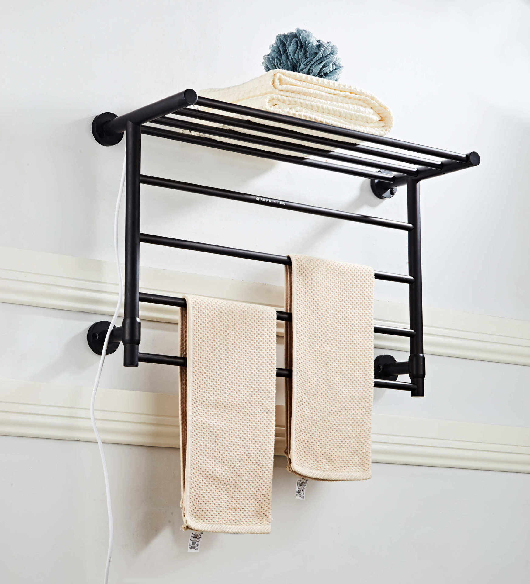 电热毛巾架烘干架卫生间浴室壁挂置物架智能恒温暖发热除湿太空铝