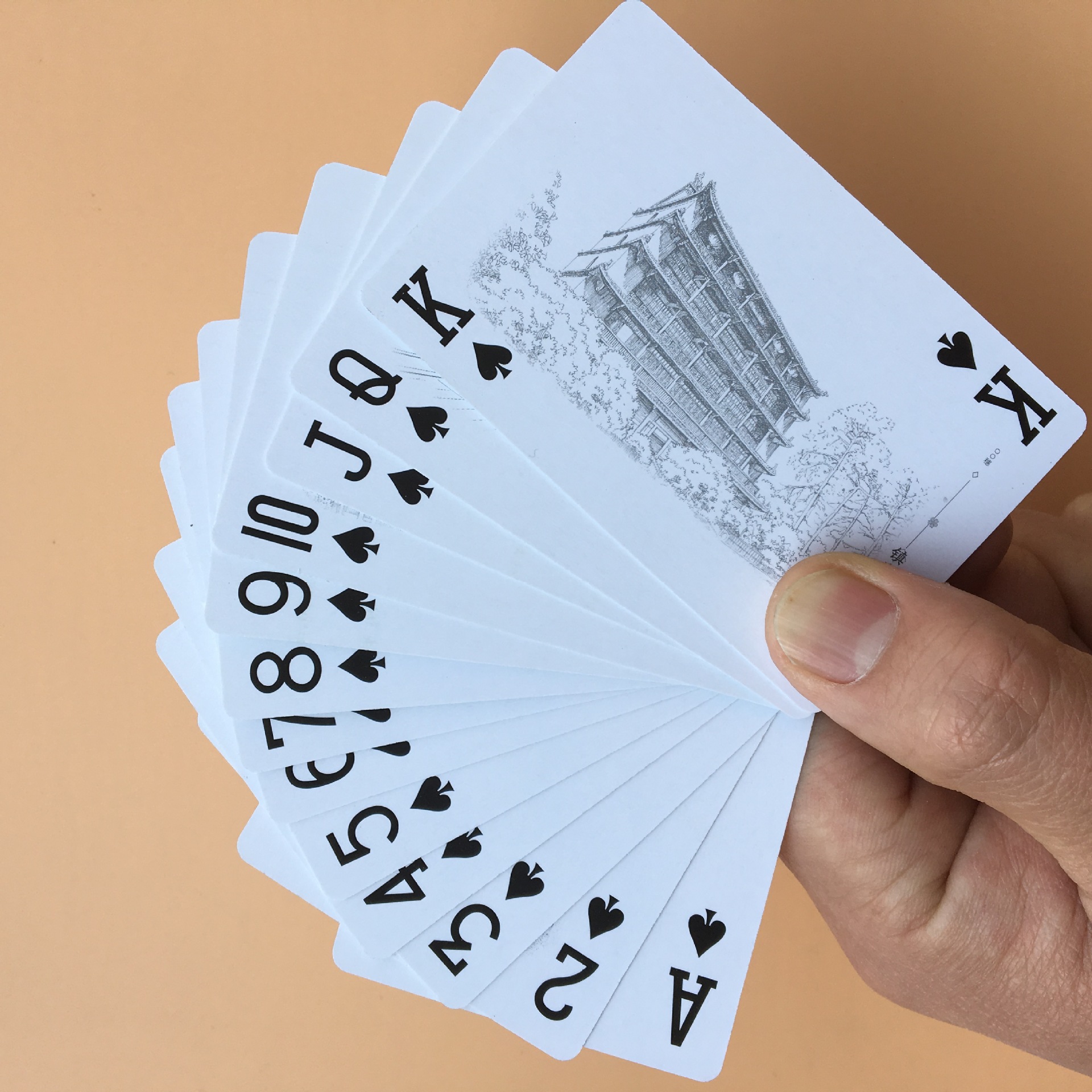 广州旅游纪念手绘风景扑克牌纸质商务工艺礼品卡片送老外来图定做