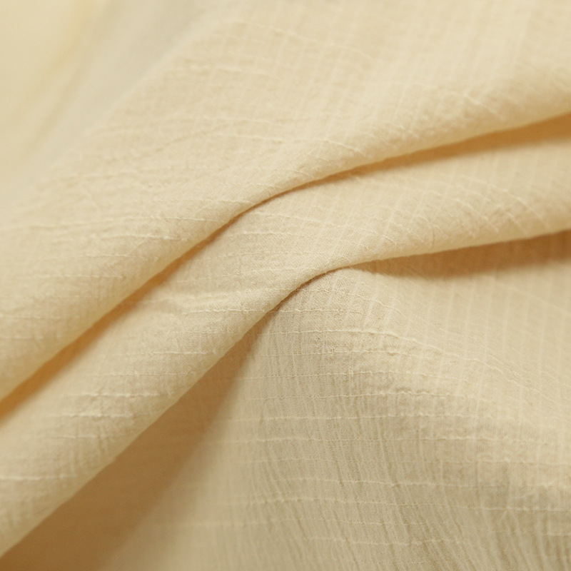 全棉纱罗布 纯棉横条竹节提花砂洗水洗棉布 日韩轻薄女装童装布料