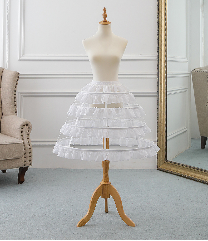鸟笼撑4层lolita鱼骨钢圈暴力裙撑婚纱洋装a字钟型撑双层纱荷叶边