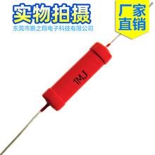 金属玻璃釉电阻RJ8-5W10M 15M 20M 50M 100M 红色高压电阻5%10KV