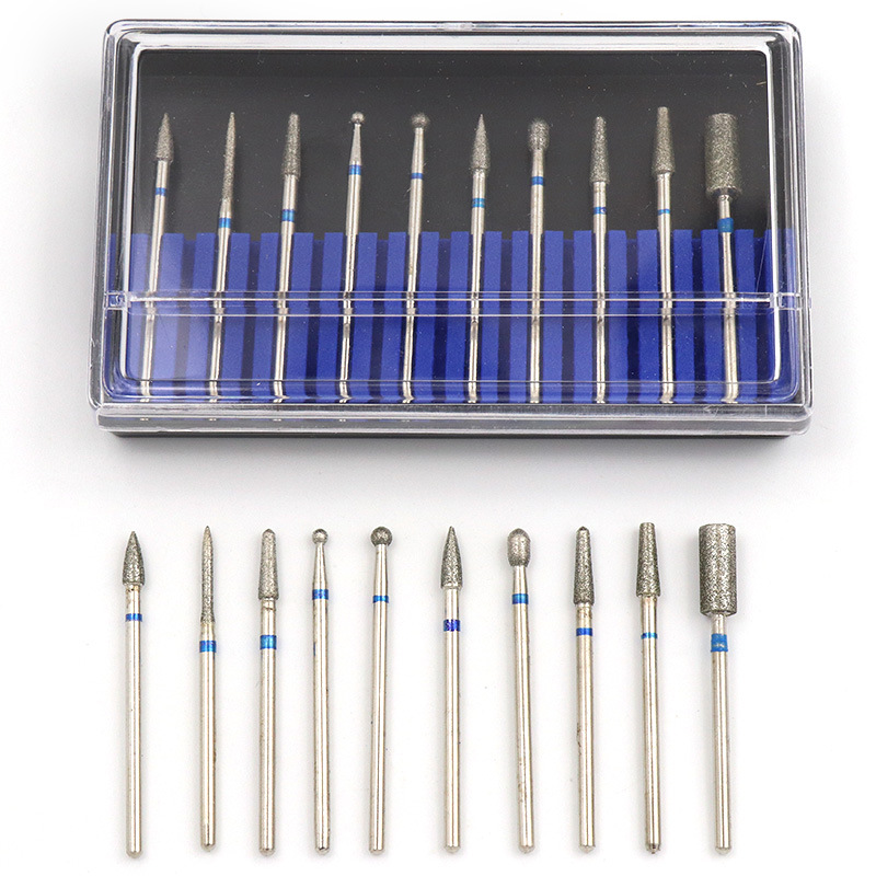 电镀金刚石钻石磨棒磨针10支盒装玉石雕刻磨头套装