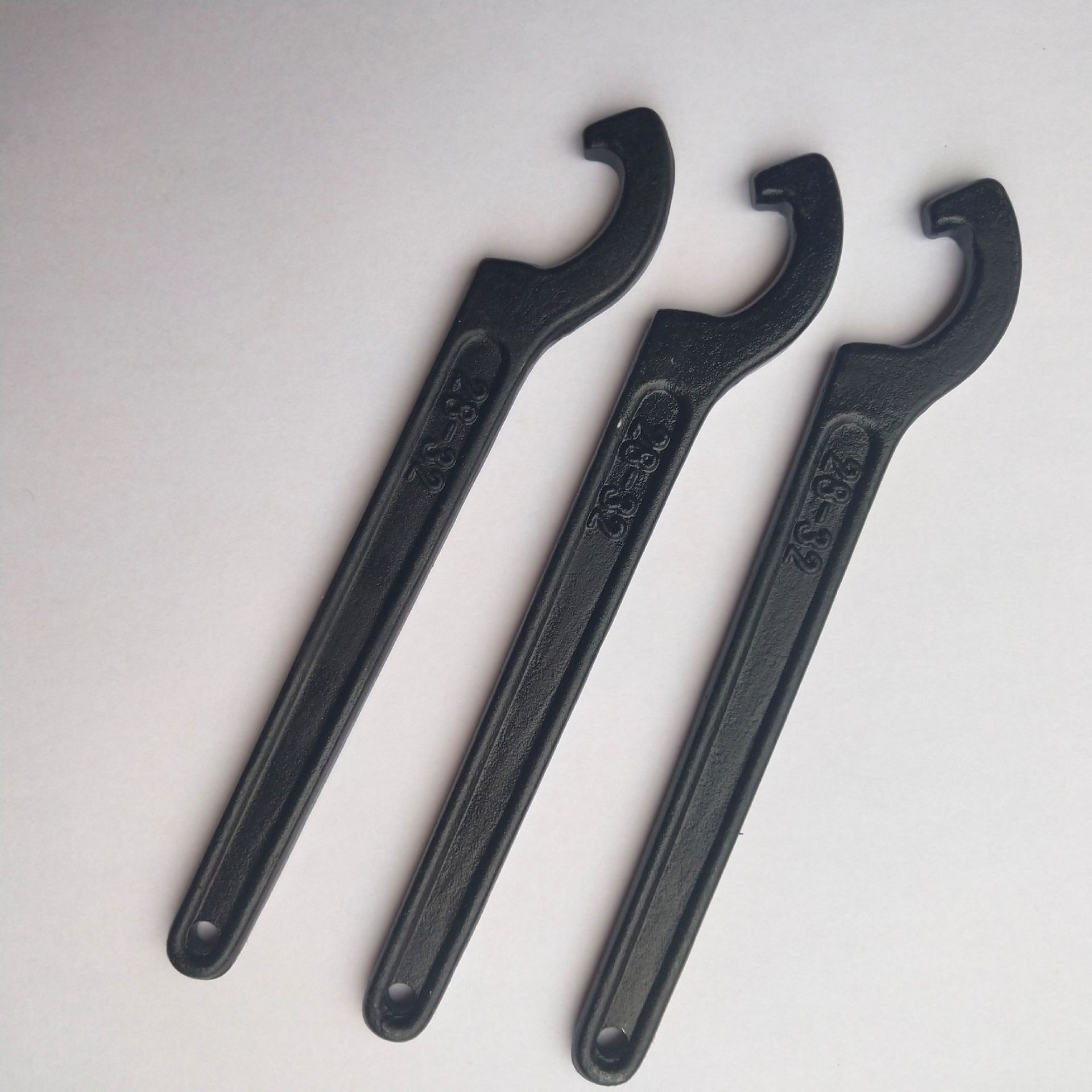 月牙钩型圆螺母扳手侧面孔钩勾头月牙扳手