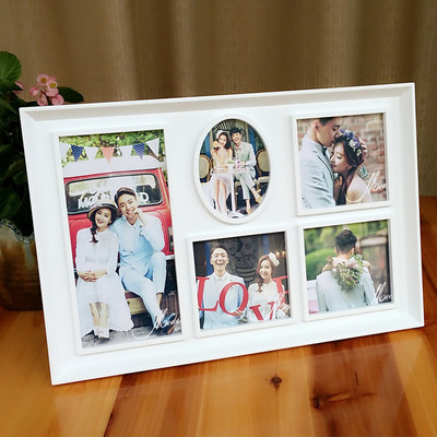 韩式组合连体相框5宫格摆台冲洗照片家装摆件儿童宝宝照塑料相架