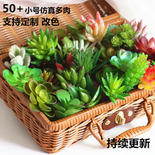 义乌厂家 仿真多肉植物花头小号迷你插花配件假多肉塑料花装饰diy