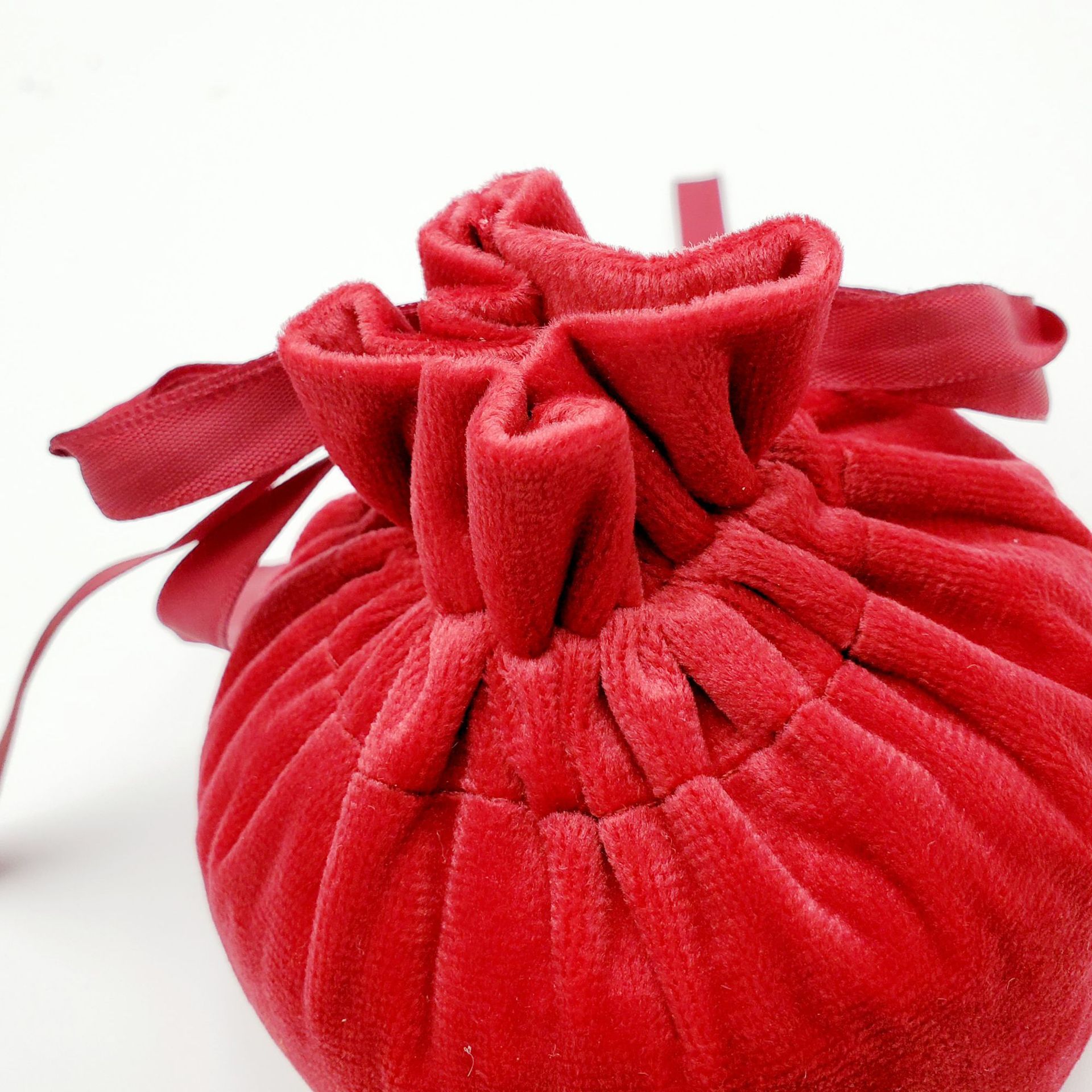 红色绒布袋圆形 精致小酒壶包装袋 圆底收纳束口袋批发定做优惠价