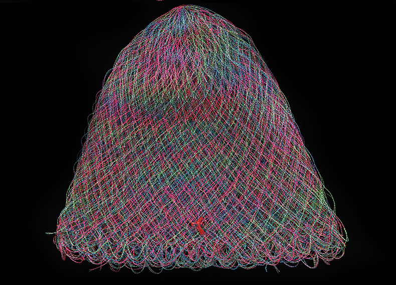 厂家直销炫彩大力马线抄网头网球拍线抄网单线双线多彩网渔网渔具