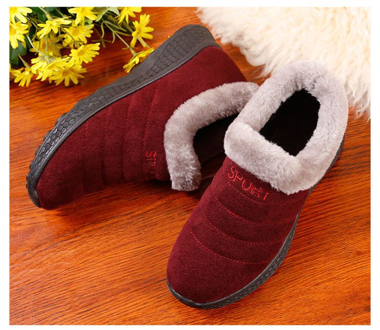 2019年冬保暖棉鞋软底轻便老北京窝窝棉妈妈鞋毛口雪地靴一件代发