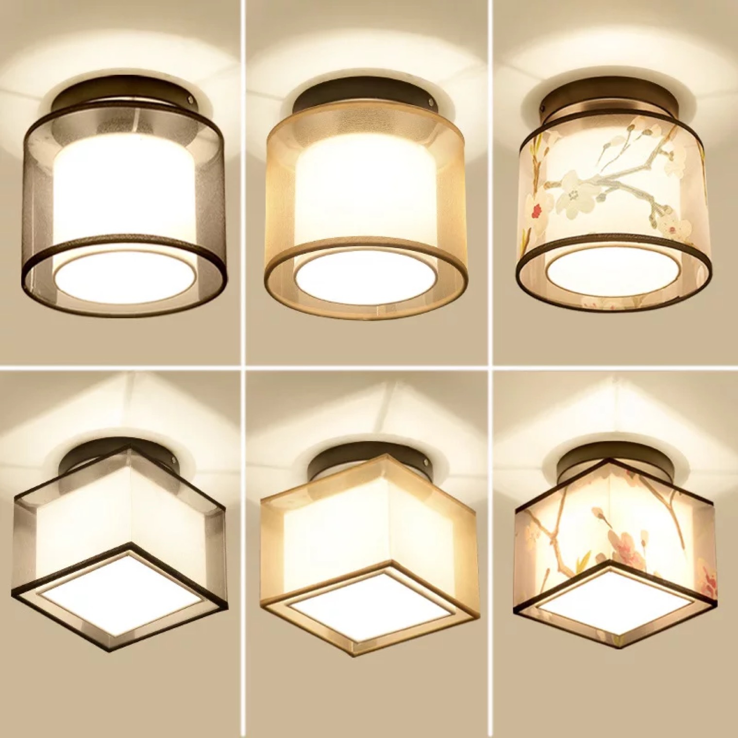 新中式吸顶灯中国风led阳台过道灯现代走廊玄关灯卧室门厅中式灯