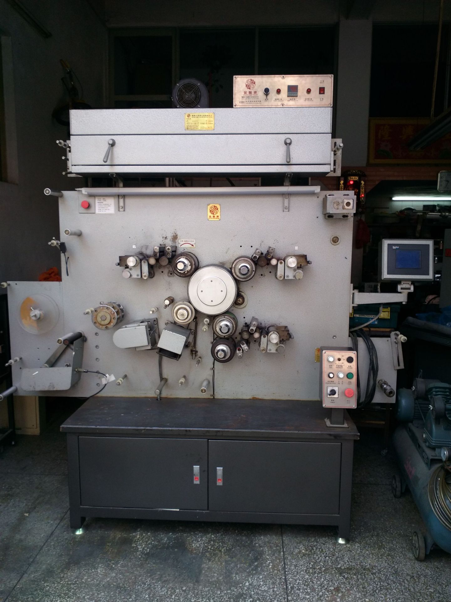 商标机配件模切机低价转让金轮1万尺寸布标轮转机 商标机 轮转机