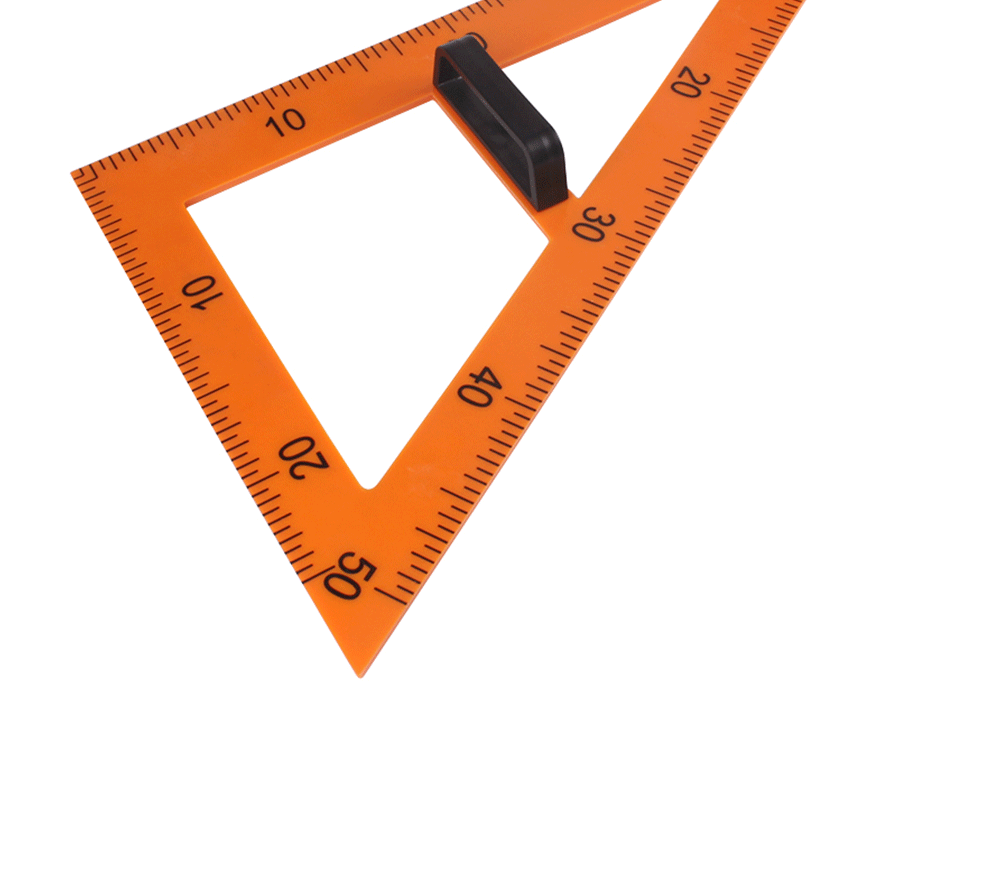 跨境老师学生教学工具几何数学教具尺黄色塑料大号三角板尺