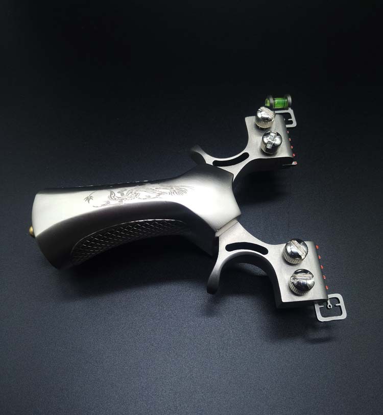 新款不锈钢大威力扁皮弹弓免绑快压大撑头弹工重型大拉力弹弓批发