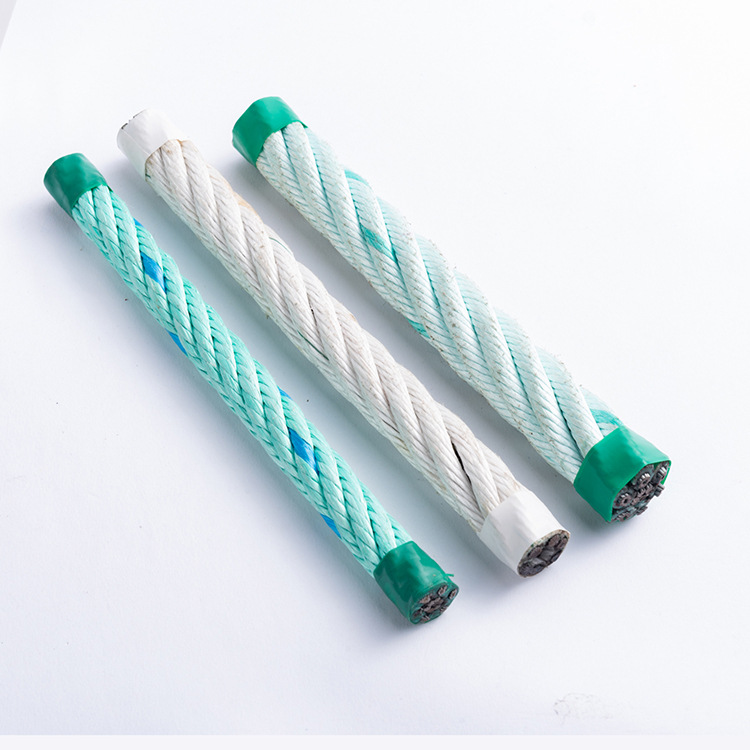 带钢丝芯外包pp船用缆绳 丙钢绳内包钢丝pp渔业绳