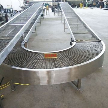 食品网带网链冷却流水线支轴链杆链条式传送带果蔬转弯网带输送机