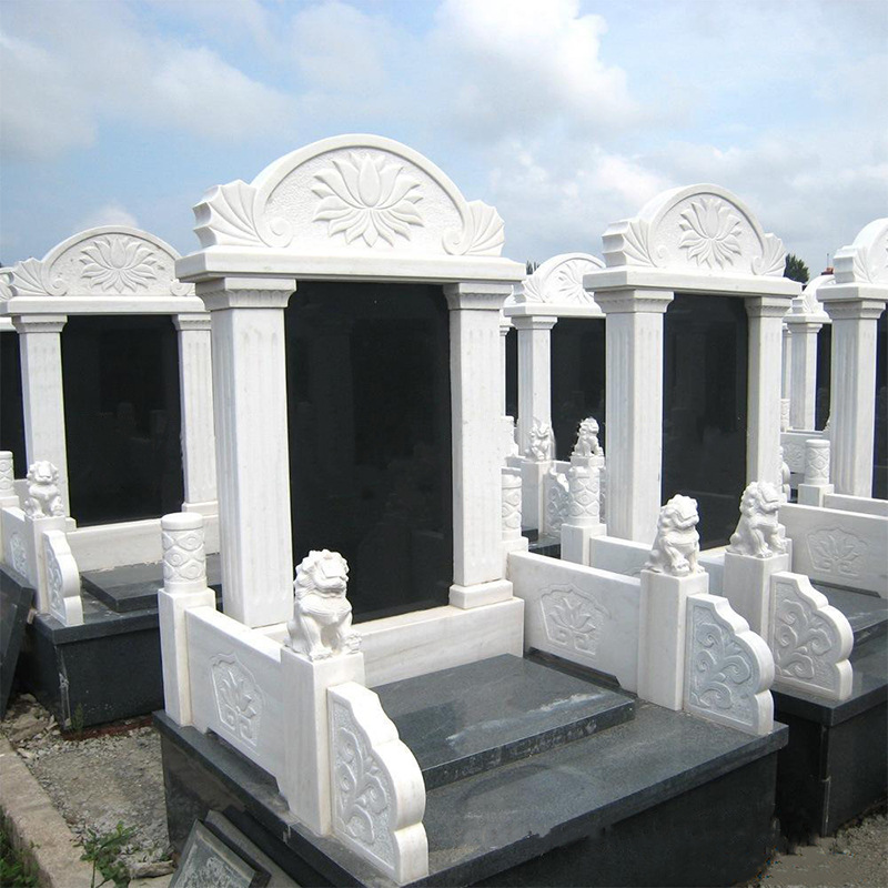 定制中式大理石墓碑  传统石碑 可镶照片工厂直销批发陵园墓地