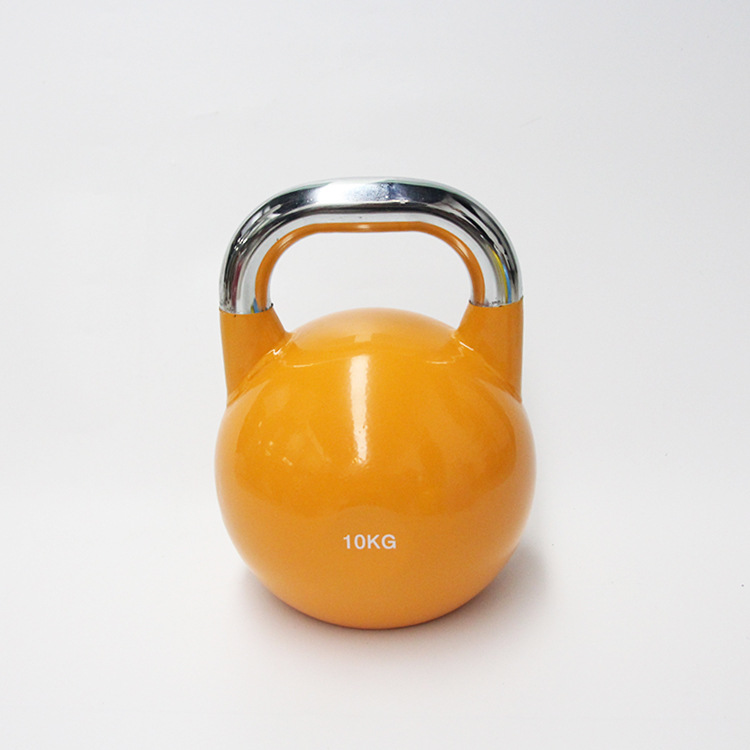 现货 竞赛竞技壶铃全钢制烤漆男女提壶 力量训练健身器材提壶批发