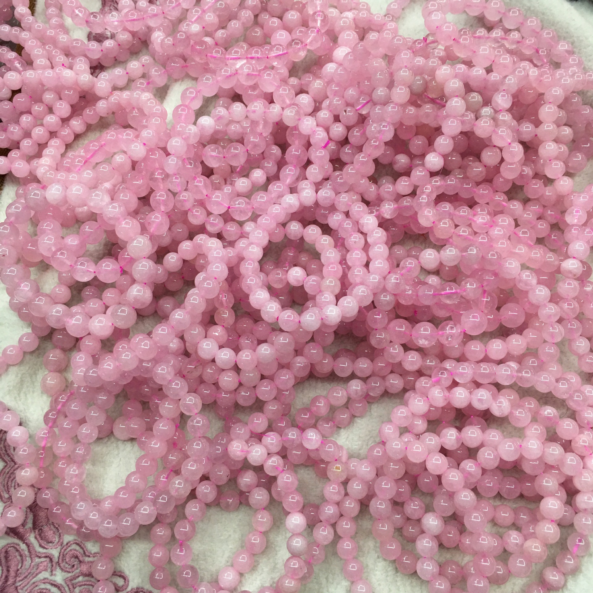 天然巴西粉水晶手链 粉色水晶手串 粉水晶女款饰品晶手链批发