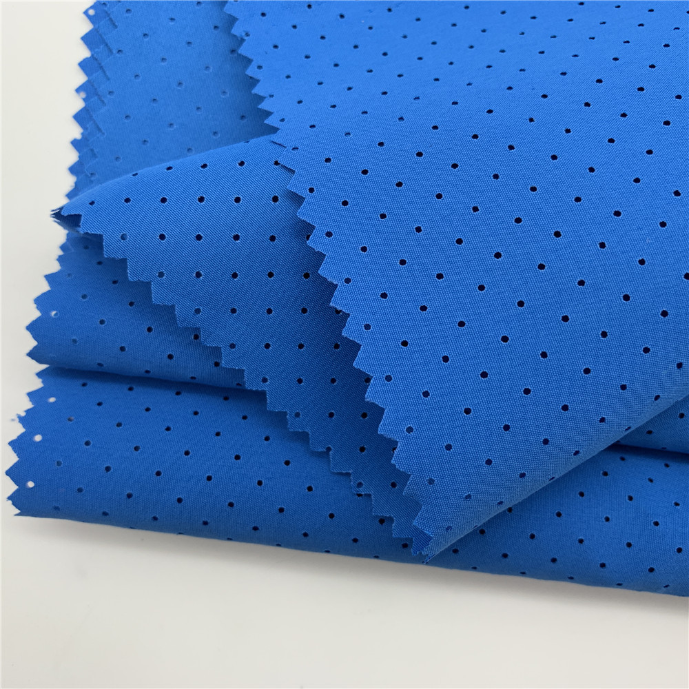 冲孔磨毛平纹桃皮绒 夹克面料辅料75d*150d 春亚纺桃皮绒冲孔