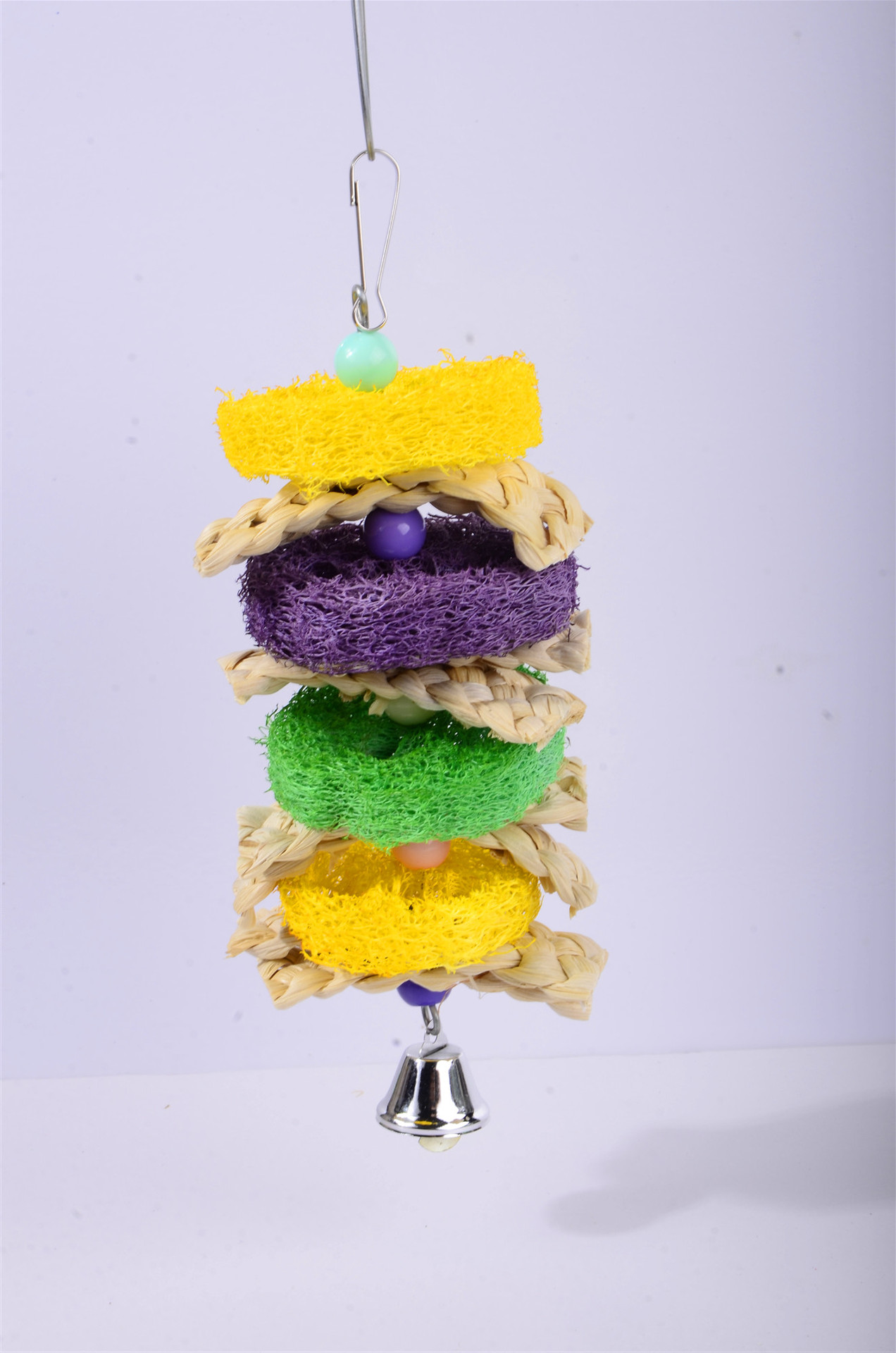 鹦鹉玩具 天然丝瓜络玉米皮啃咬串 啃咬玩具中小型鹦鹉啃咬玩具