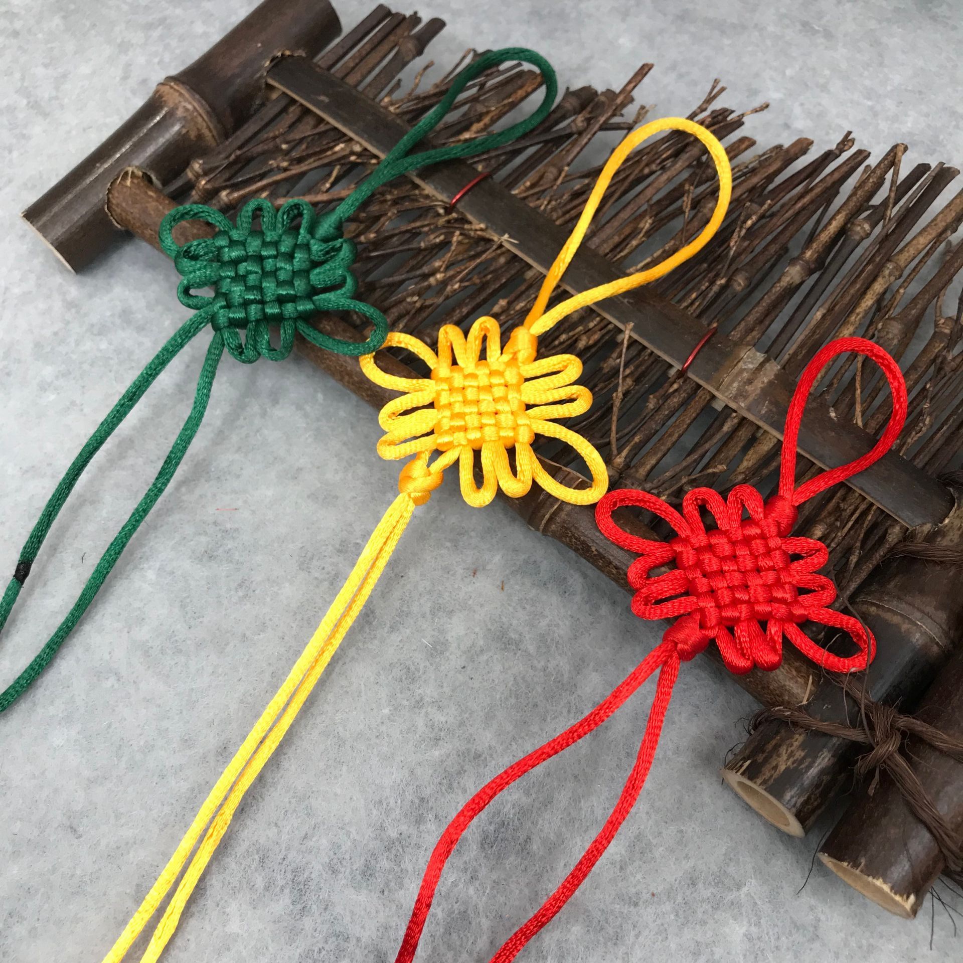 现货纯手工编织六盘方胜结半成品流苏 小中国结挂件配饰特色礼品