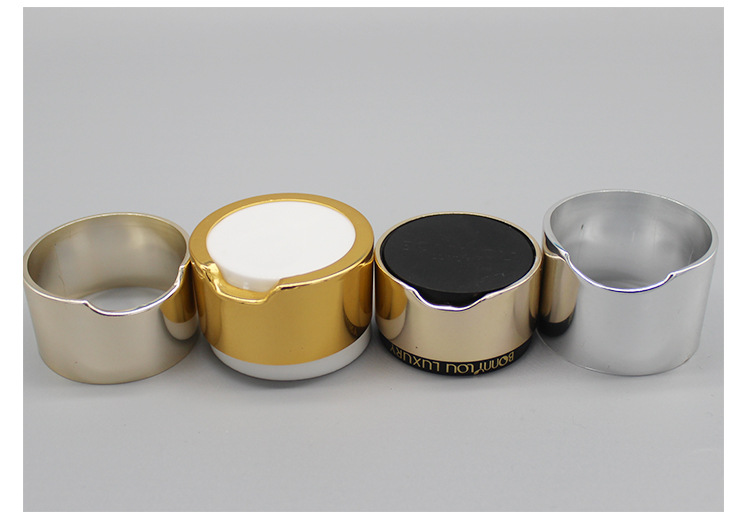 厂家供应电化铝千秋盖 按压式乳液盖 亮金亮银色化妆品瓶盖配件