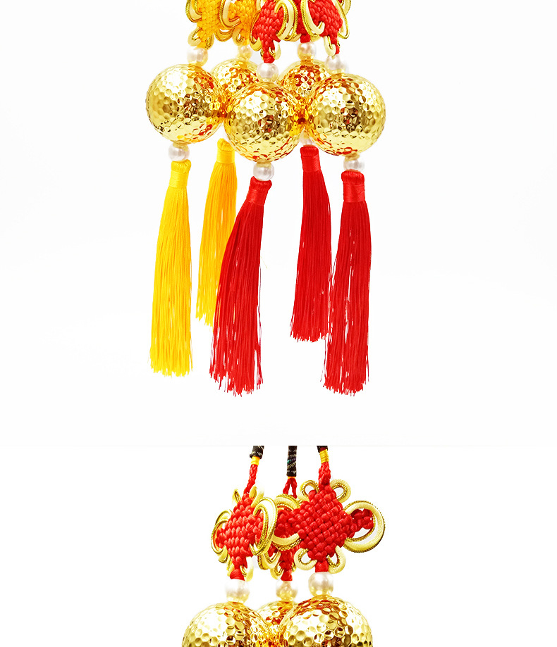 全新彩色金属质感高尔夫中国结球精品盒装车载饰品礼品球包装饰品