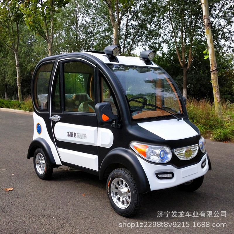 木叶村电动四轮车小型电瓶新能源女性全封闭式家用接送孩子代步车