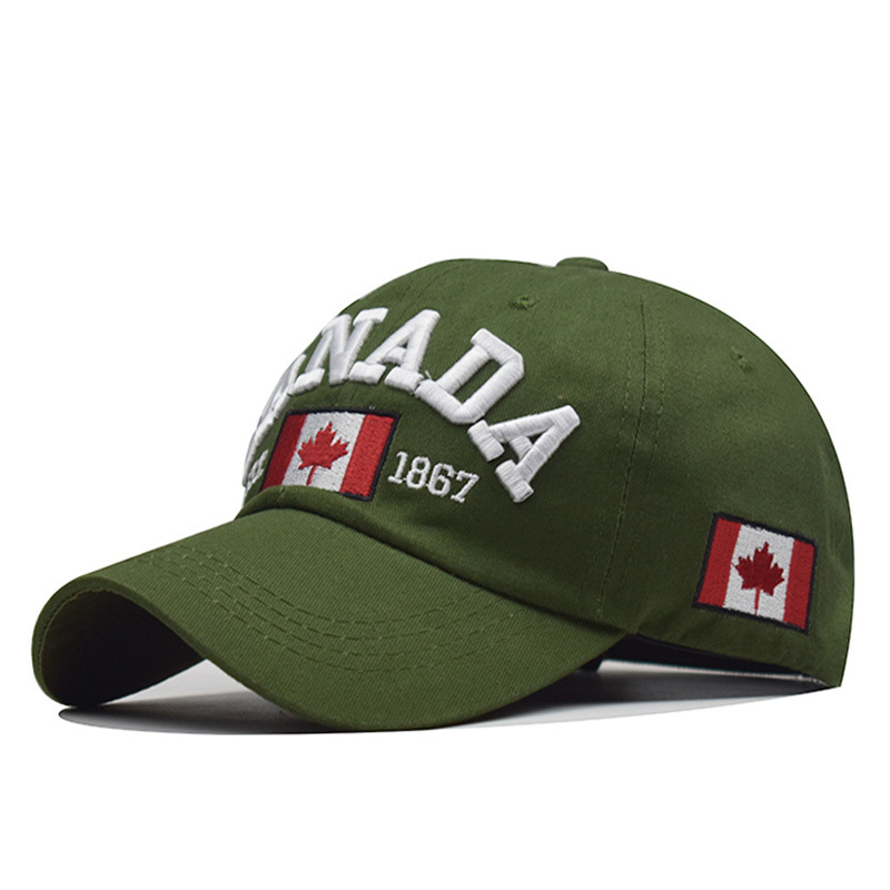 Aliexpress Ebay Popular Letter Canada Baseball Cap Men's and Women's Canadian Baseball Cap Cotton All-Matching Peaked Cap