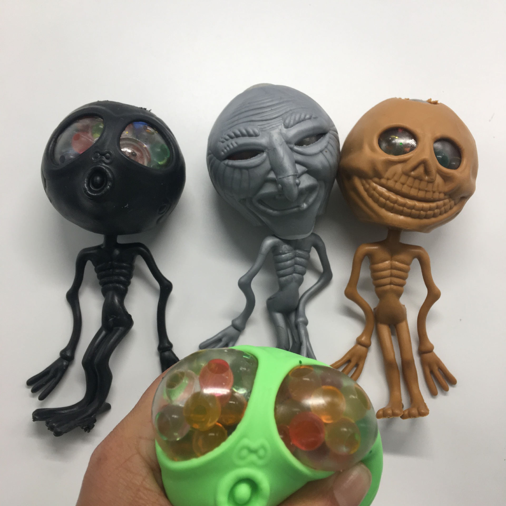 创意恶搞整人整蛊搞笑减压玩具 外星人tpr捏捏乐黑色发泄水球批发