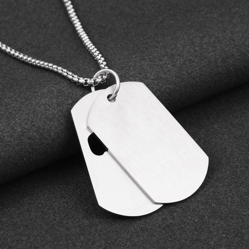 2019款欧美夜店嘻哈潮牌女郎彩挂牌钛钢项链挂饰男女款stn2903