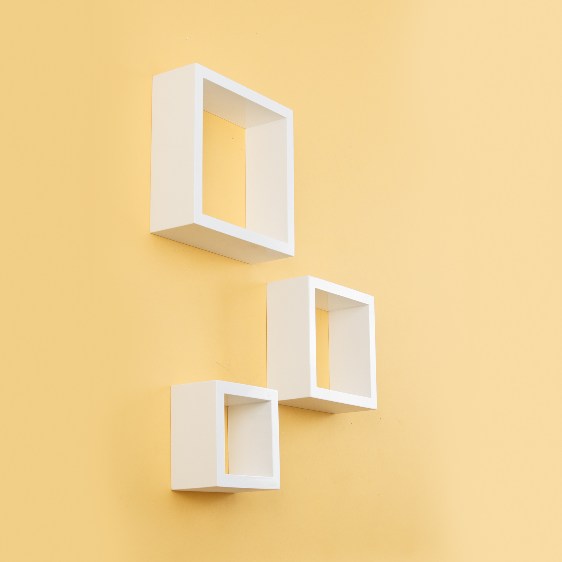 正方形套装隔板客厅墙面收纳置物架批发简约木质墙上置物架定制